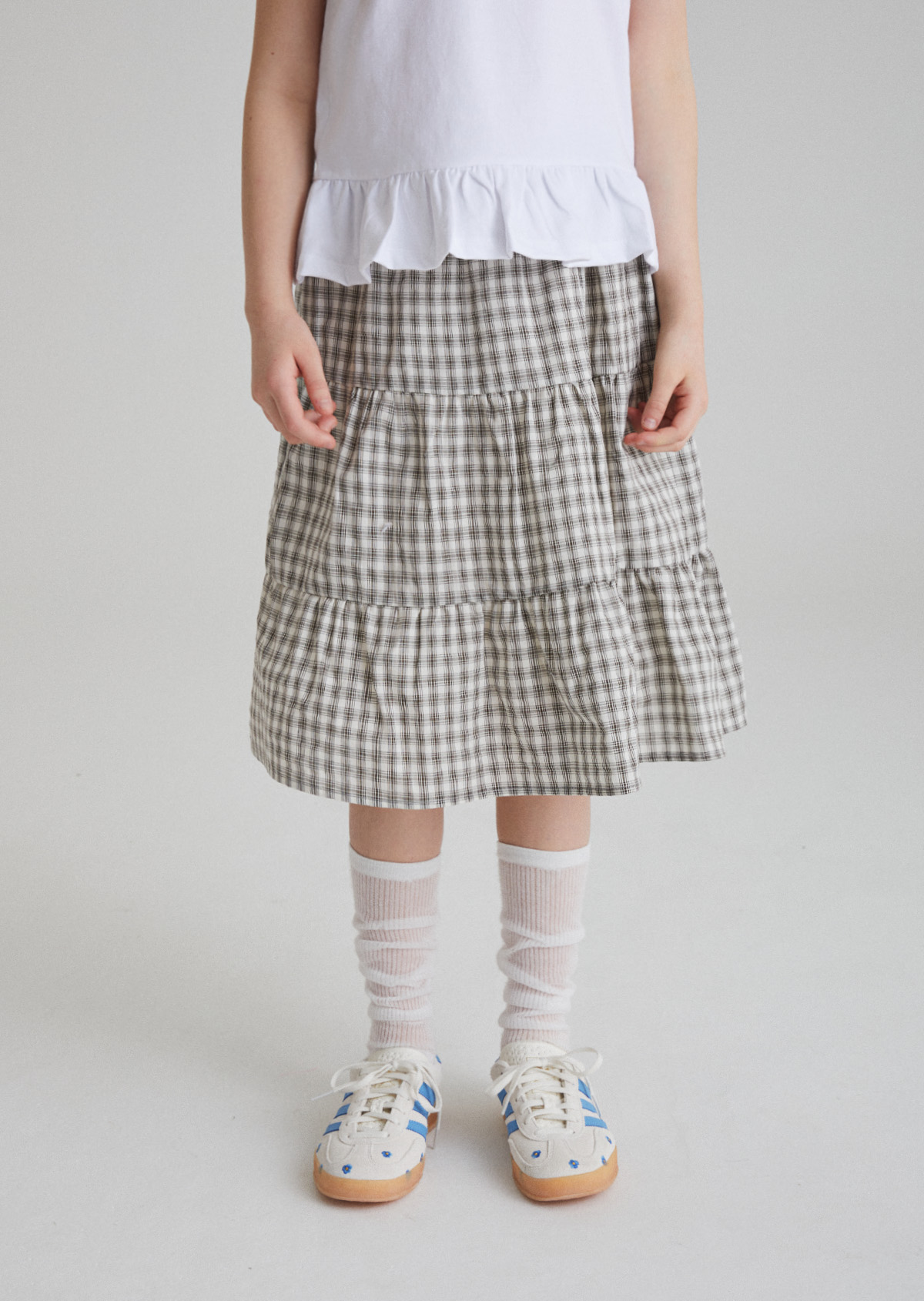 Adele Check Skirt - Brown