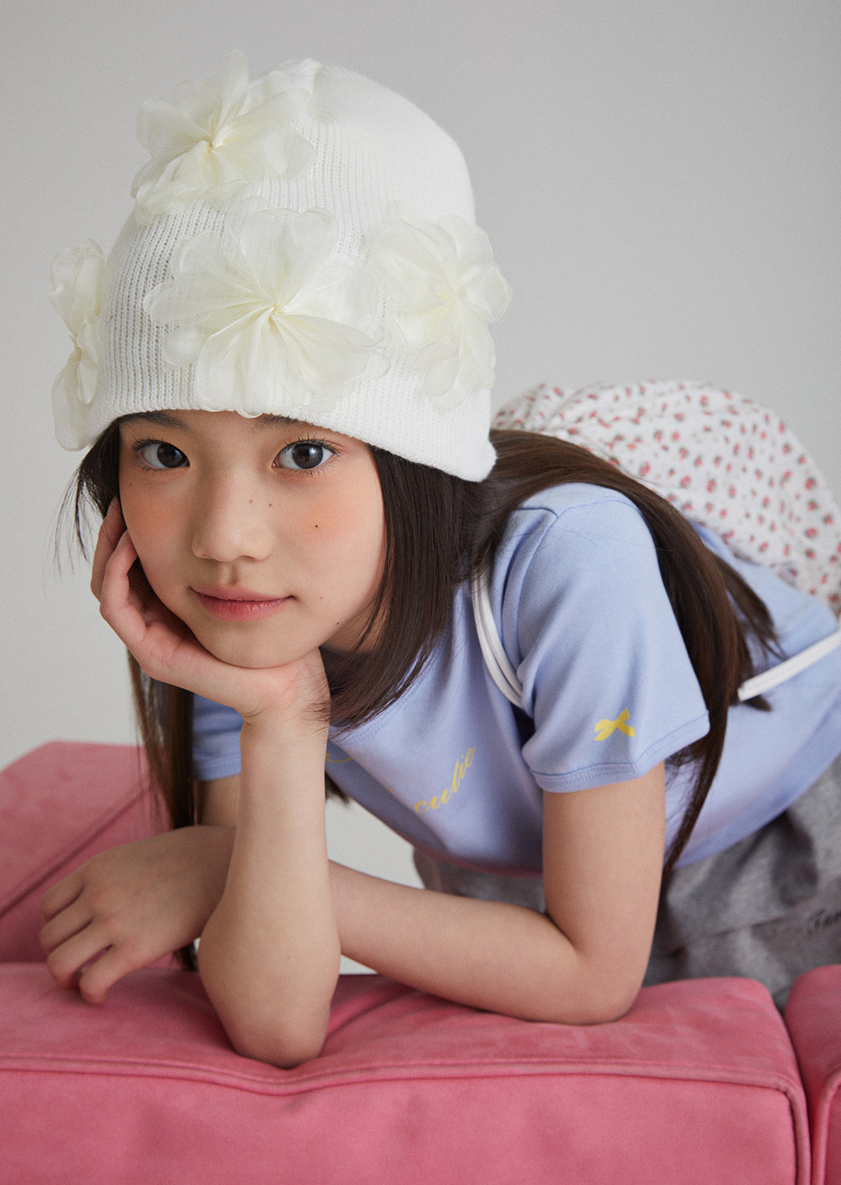 Flower Beanie - Ivory