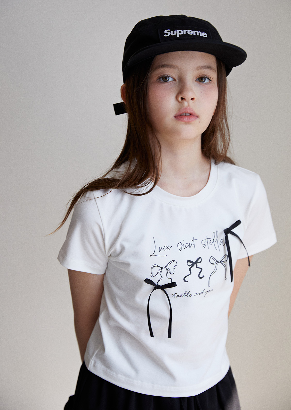 Summer Ribbon Crop Tee - Ivory