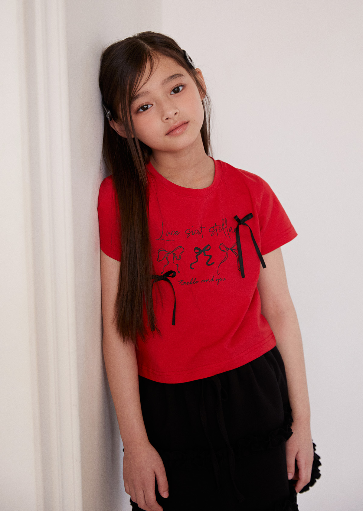 Summer Ribbon Crop Tee - Red