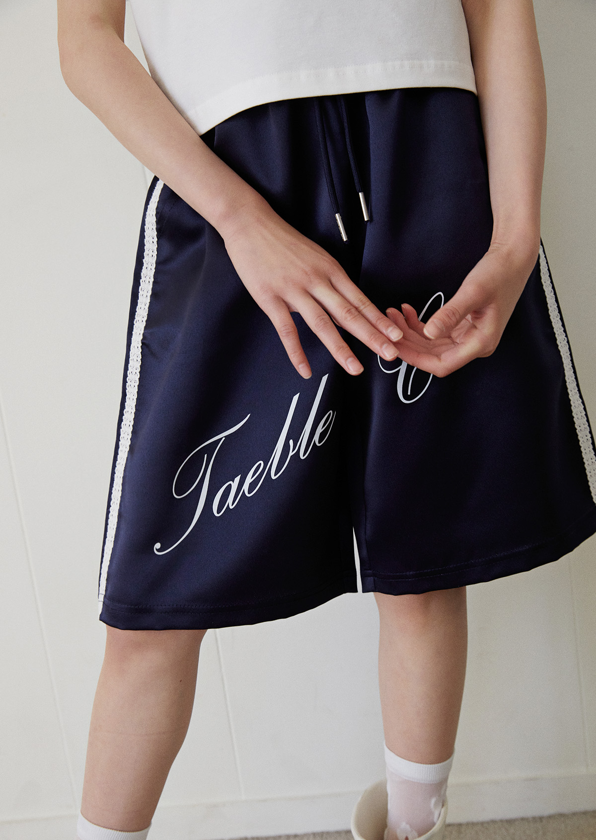 Call Me Lettering Pants - Navy