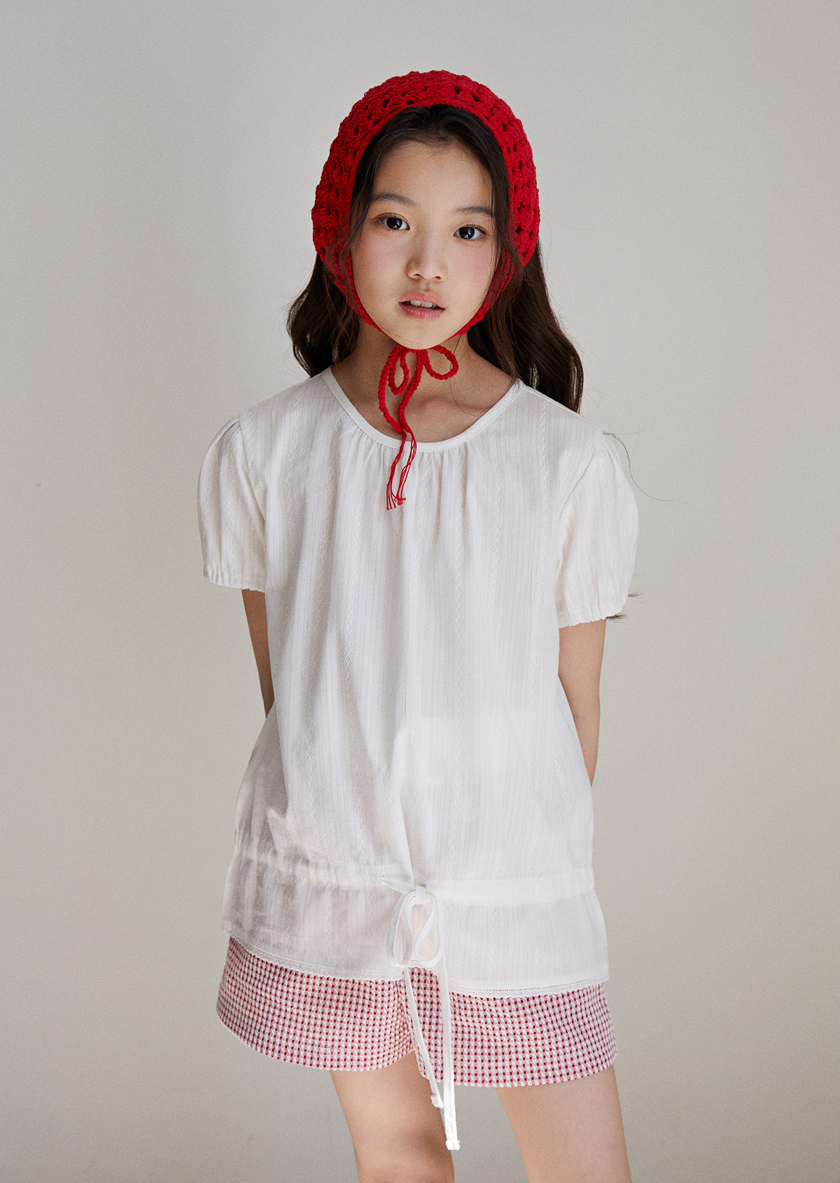 Shine Drawstring Blouse - Ivory