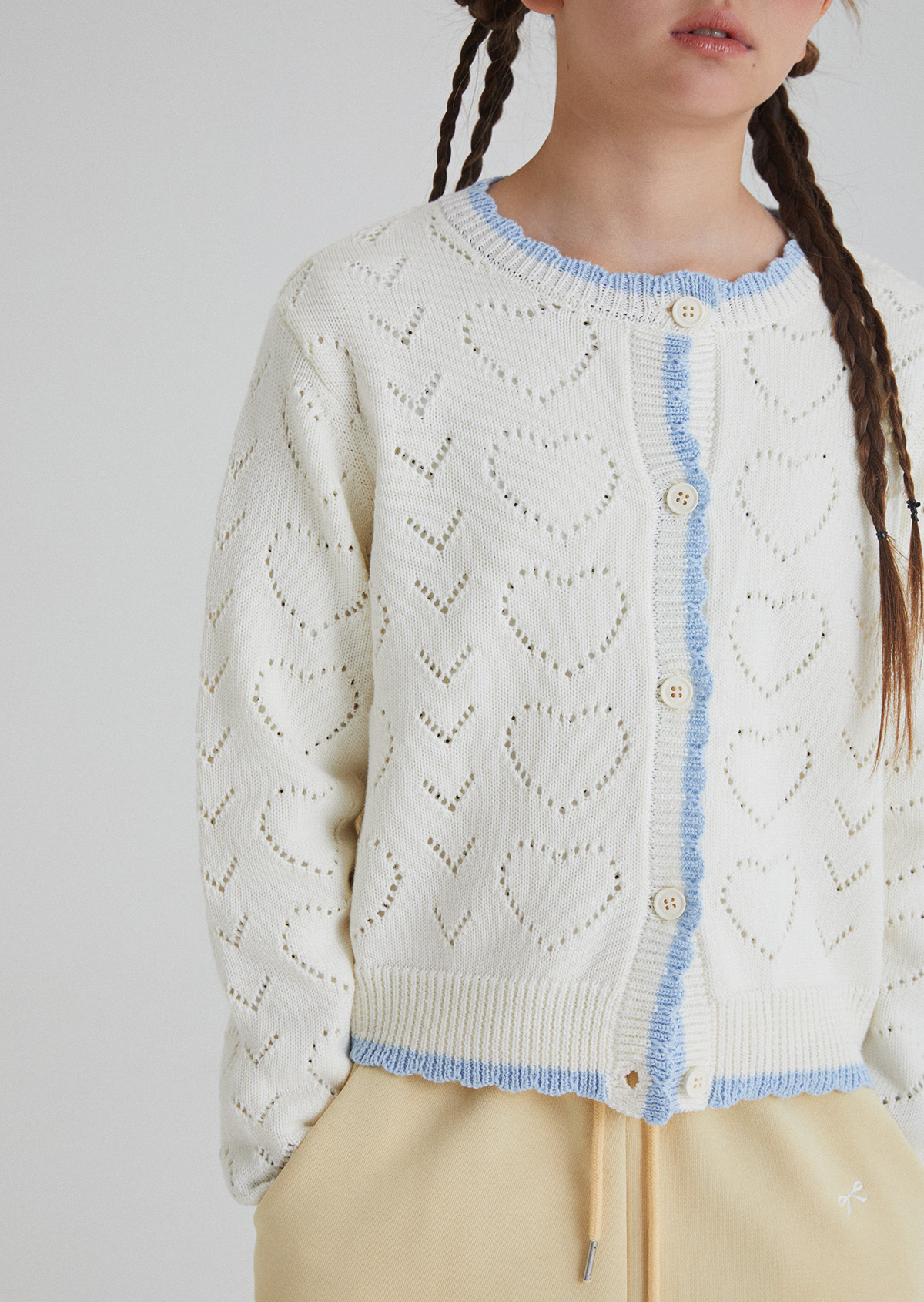 Heart Crochet Cardigan - Ivory