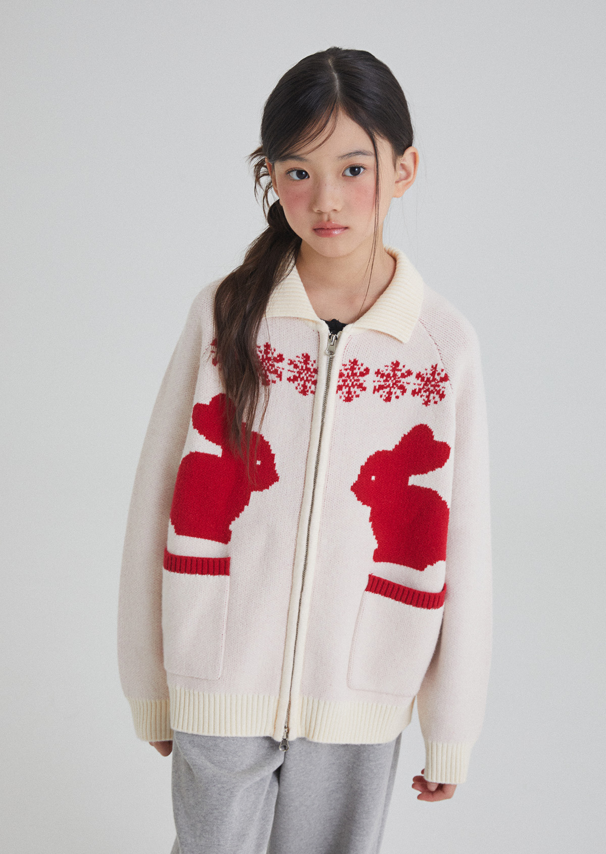 Rabbit Cowichan Cardigan - Ivory