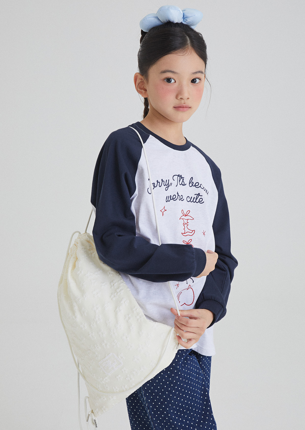 Flower Drawstring Bag - Ivory